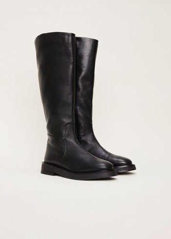 Phase Eight Flat Knee High Boots Black Canada | QDVYJR-817